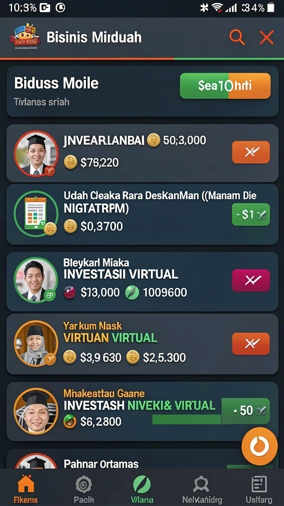Halaman menu dengan berbagai pilihan permainan slot.