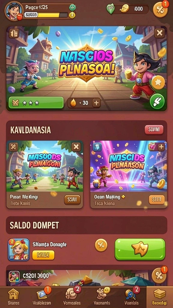 Pilihan permainan beragam dengan tema yang unik.
