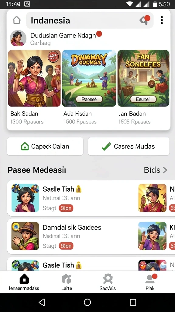 Tampilan awal aplikasi SONTOGEL yang menarik.