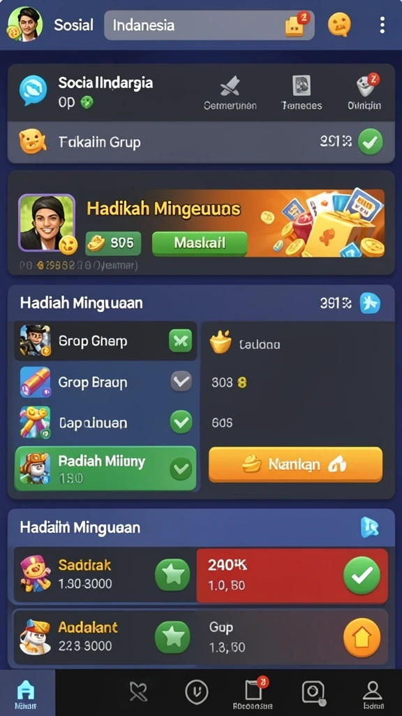 Hadiah menarik setiap hari untuk pemain aktif.